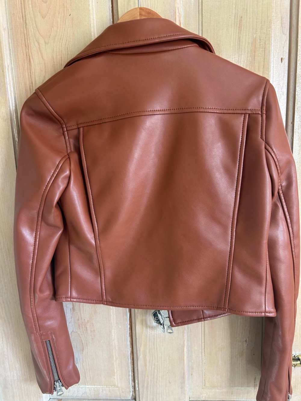 Wilfred Rust Faux Leather Moto Jacket - Picture 3 of 6